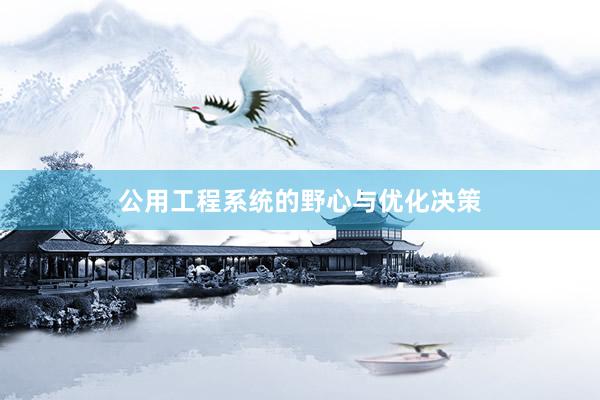 公用工程系统的野心与优化决策
